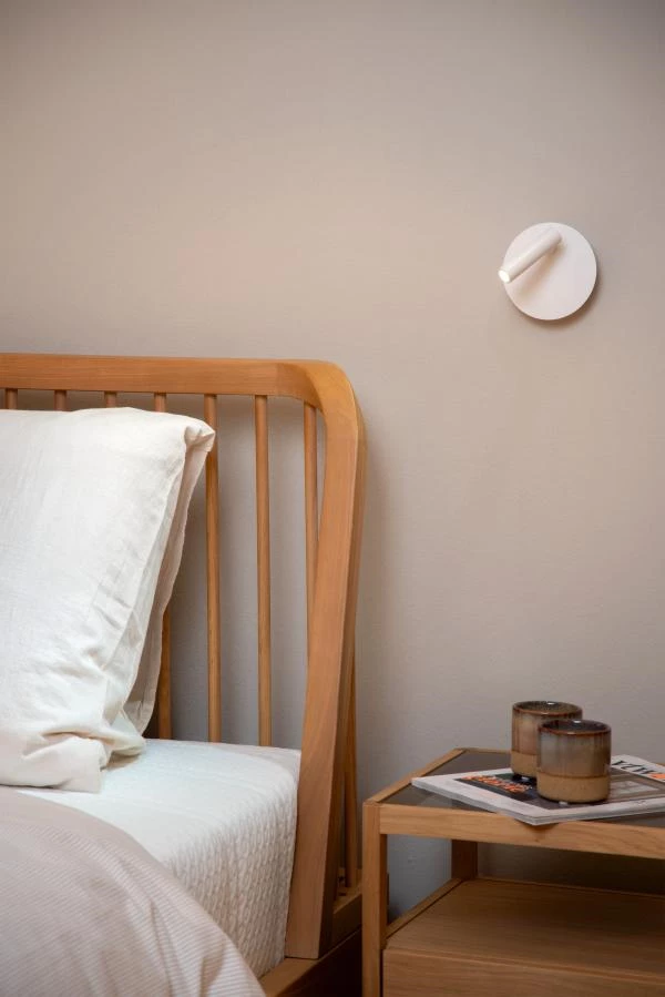 Lucide JOLIJN - Lámpara de cabecera / Lámpara de pared Recargable - Batería/acumulador - Ø 10,2 cm - LED - 1x2W 3000K - Magnético - Blanco - ambiente 1